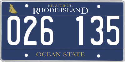 RI license plate 026135