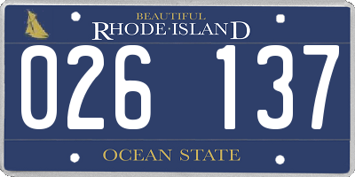 RI license plate 026137
