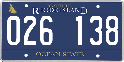 RI license plate 026138