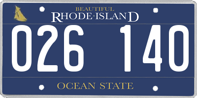 RI license plate 026140