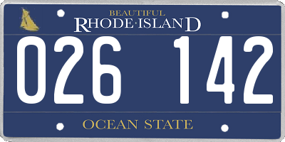 RI license plate 026142