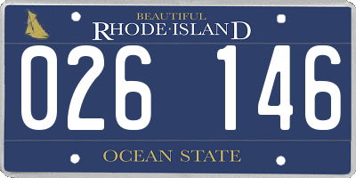 RI license plate 026146