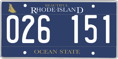 RI license plate 026151