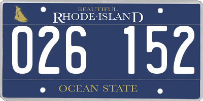 RI license plate 026152