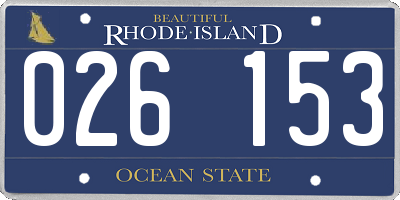RI license plate 026153