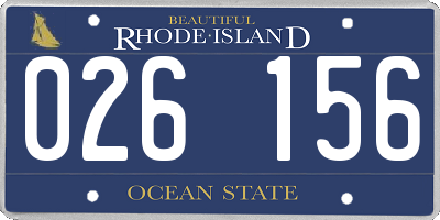 RI license plate 026156