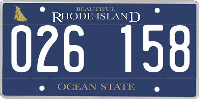 RI license plate 026158