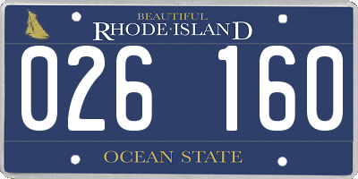 RI license plate 026160