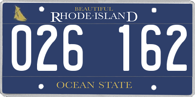 RI license plate 026162