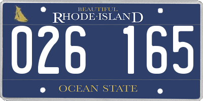 RI license plate 026165