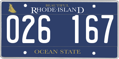 RI license plate 026167