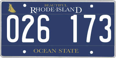 RI license plate 026173