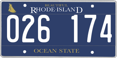RI license plate 026174