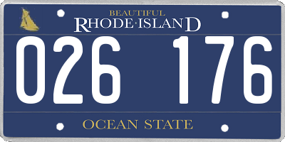 RI license plate 026176