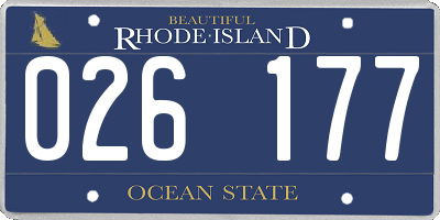 RI license plate 026177