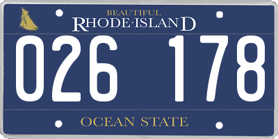 RI license plate 026178
