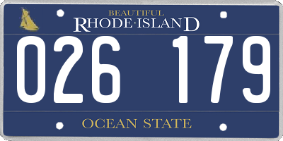 RI license plate 026179