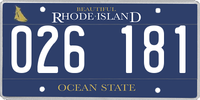 RI license plate 026181