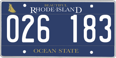 RI license plate 026183