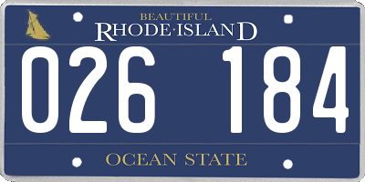 RI license plate 026184