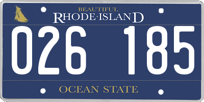 RI license plate 026185