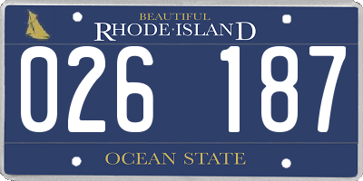 RI license plate 026187