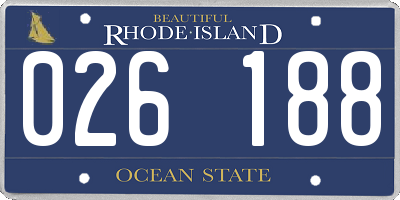 RI license plate 026188