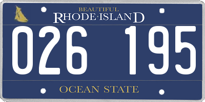 RI license plate 026195