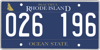 RI license plate 026196