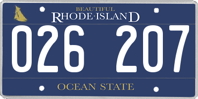 RI license plate 026207