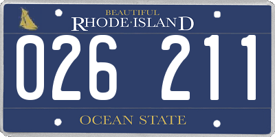 RI license plate 026211