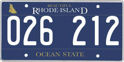 RI license plate 026212