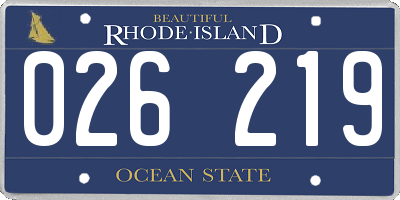 RI license plate 026219