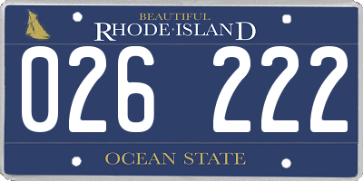 RI license plate 026222