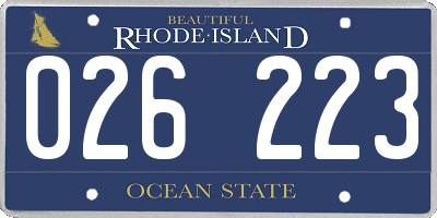 RI license plate 026223