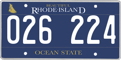 RI license plate 026224