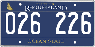 RI license plate 026226