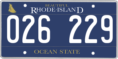 RI license plate 026229