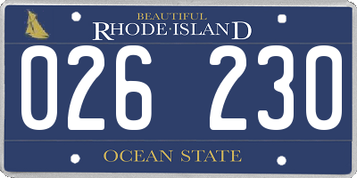 RI license plate 026230