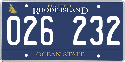 RI license plate 026232
