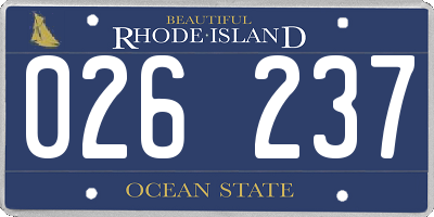 RI license plate 026237