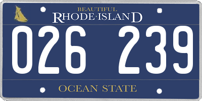 RI license plate 026239