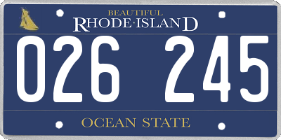 RI license plate 026245
