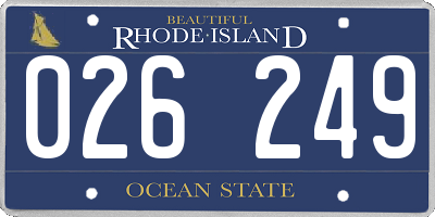 RI license plate 026249