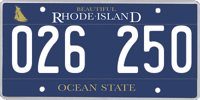 RI license plate 026250