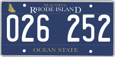 RI license plate 026252