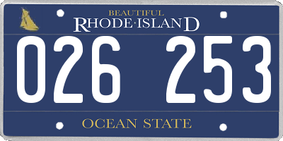 RI license plate 026253