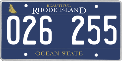 RI license plate 026255