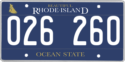 RI license plate 026260