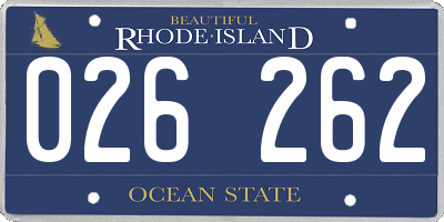 RI license plate 026262